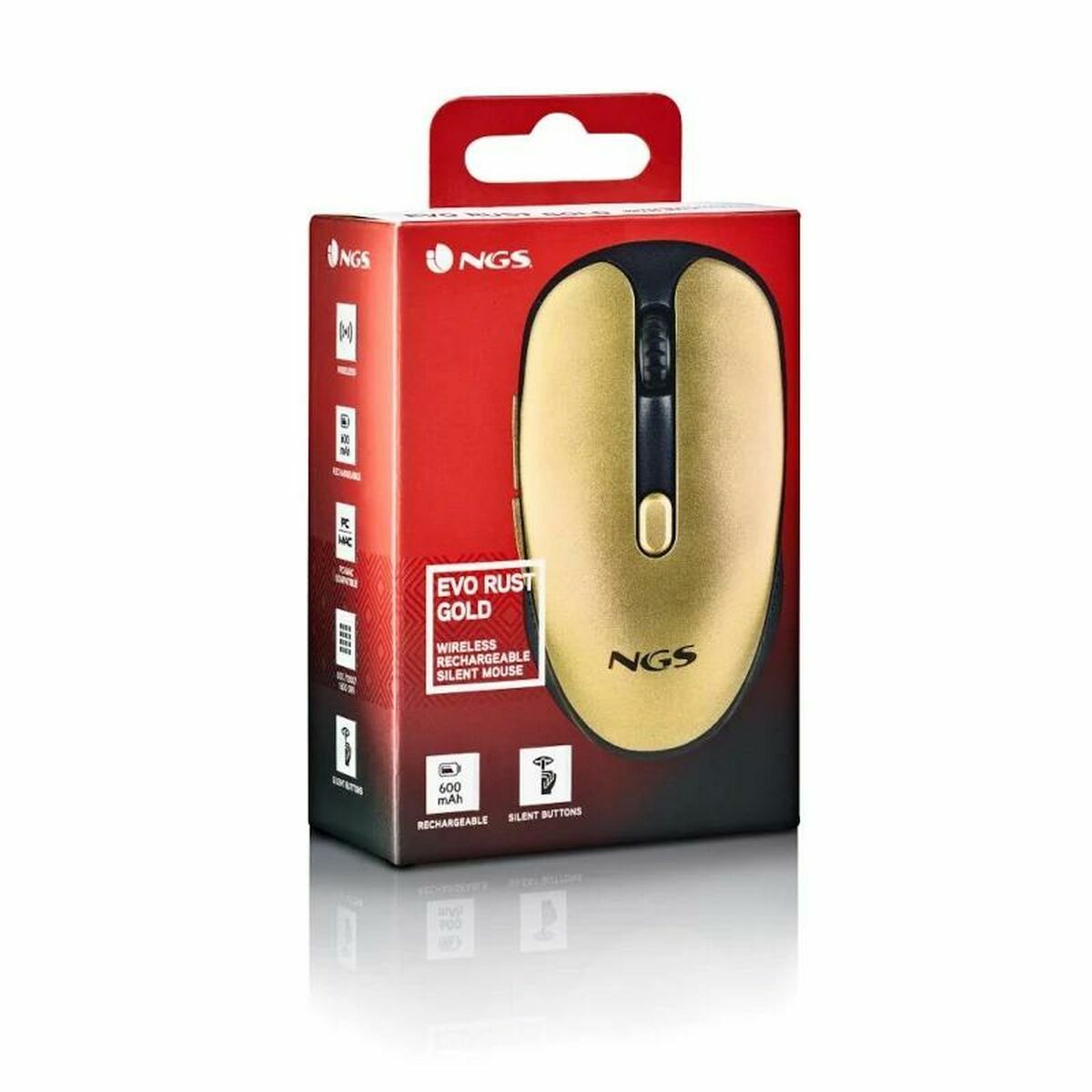 Mouse NGS EVO RUST Golden 1600 dpi Mouse NGS EVO RUST Golden 1600 dpi