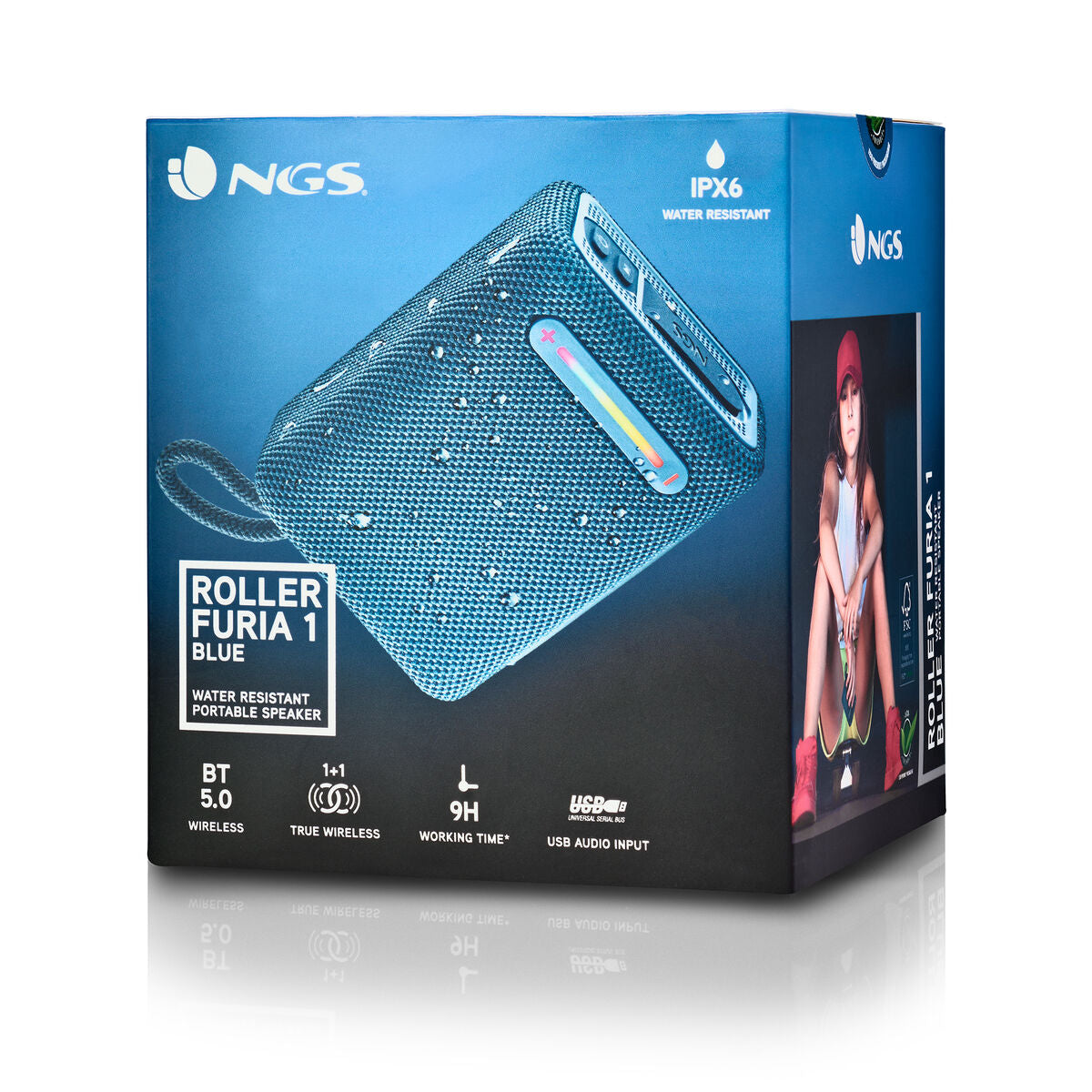 Portable Bluetooth Speakers NGS Roller Furia 1 Blue Blue 15 W Portable Bluetooth Speakers NGS Roller Furia 1 Blue Blue 15 W