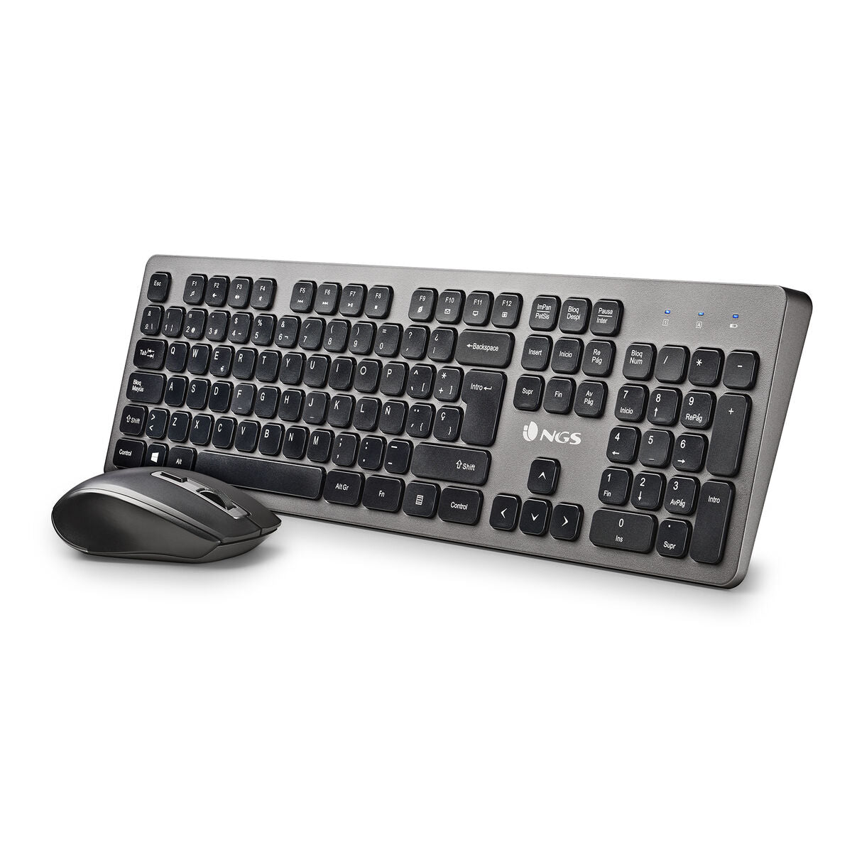 Keyboard and Wireless Mouse NGS IDOL KIT Spanish Qwerty Keyboard and Wireless Mouse NGS IDOL KIT Spanish Qwerty