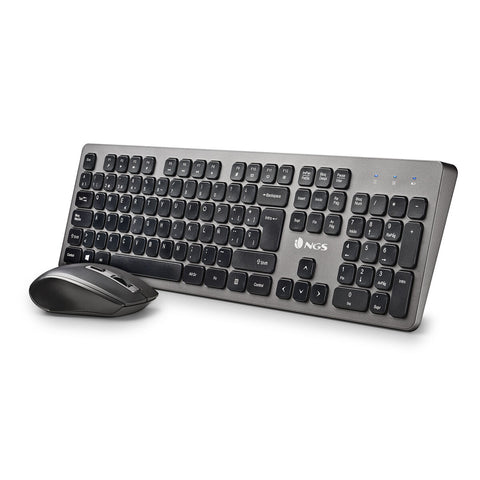 Keyboard and Wireless Mouse NGS IDOL KIT Spanish Qwerty Keyboard and Wireless Mouse NGS IDOL KIT Spanish Qwerty