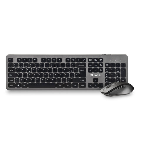 Keyboard and Wireless Mouse NGS IDOL KIT Spanish Qwerty Keyboard and Wireless Mouse NGS IDOL KIT Spanish Qwerty