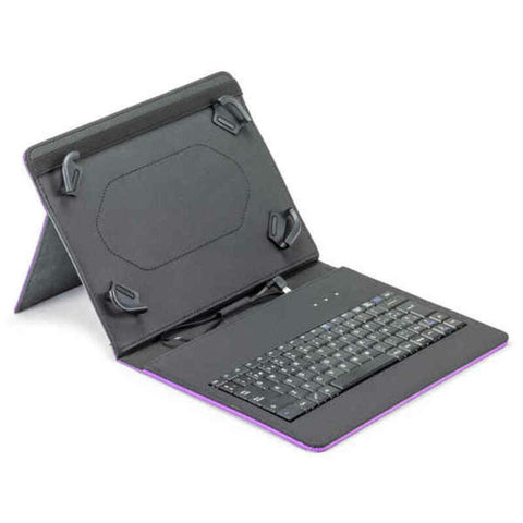 Bluetooth Keyboard with Support for Tablet Maillon Technologique MTKEYUSBPR2 9.7"-10.2" Black Spanish Qwerty Purple Spanish Bluetooth Keyboard with Support for Tablet Maillon Technologique MTKEYUSBPR2 9.7"-10.2" Black Spanish Qwerty Purple Spanish