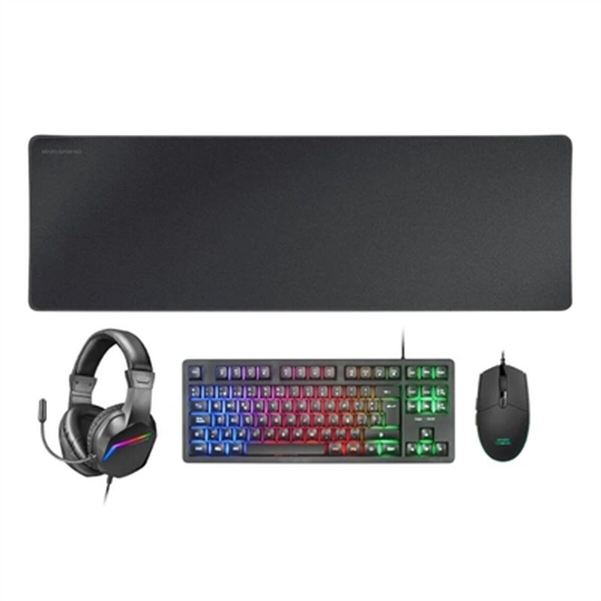 Keyboard and Mouse Mars Gaming MCPRGB3ES Black Keyboard and Mouse Mars Gaming MCPRGB3ES Black