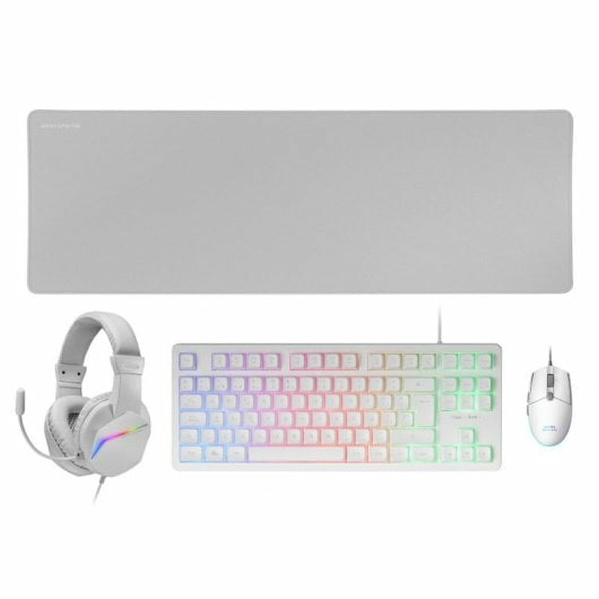 Keyboard and Mouse Mars Gaming MCPRGB3WES White Keyboard and Mouse Mars Gaming MCPRGB3WES White