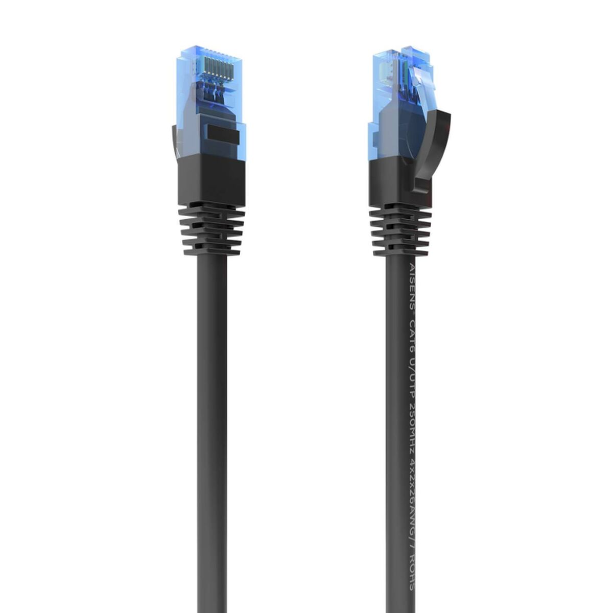 UTP Category 6 Rigid Network Cable Aisens Black UTP Category 6 Rigid Network Cable Aisens Black