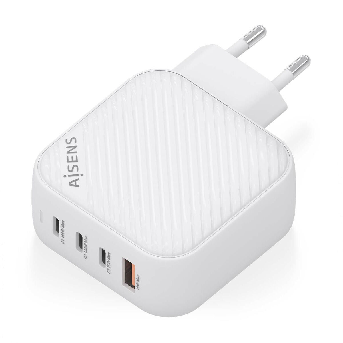 Wall Charger Aisens ASCH-100W4P028-W White 100 W (1 Unit) Wall Charger Aisens ASCH-100W4P028-W White 100 W (1 Unit)