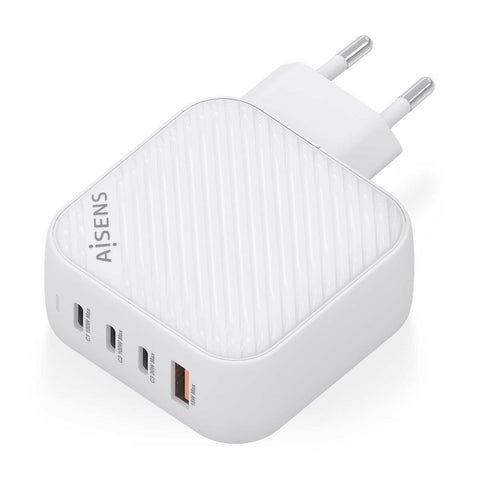 Wall Charger Aisens ASCH-100W4P028-W White 100 W (1 Unit) Wall Charger Aisens ASCH-100W4P028-W White 100 W (1 Unit)