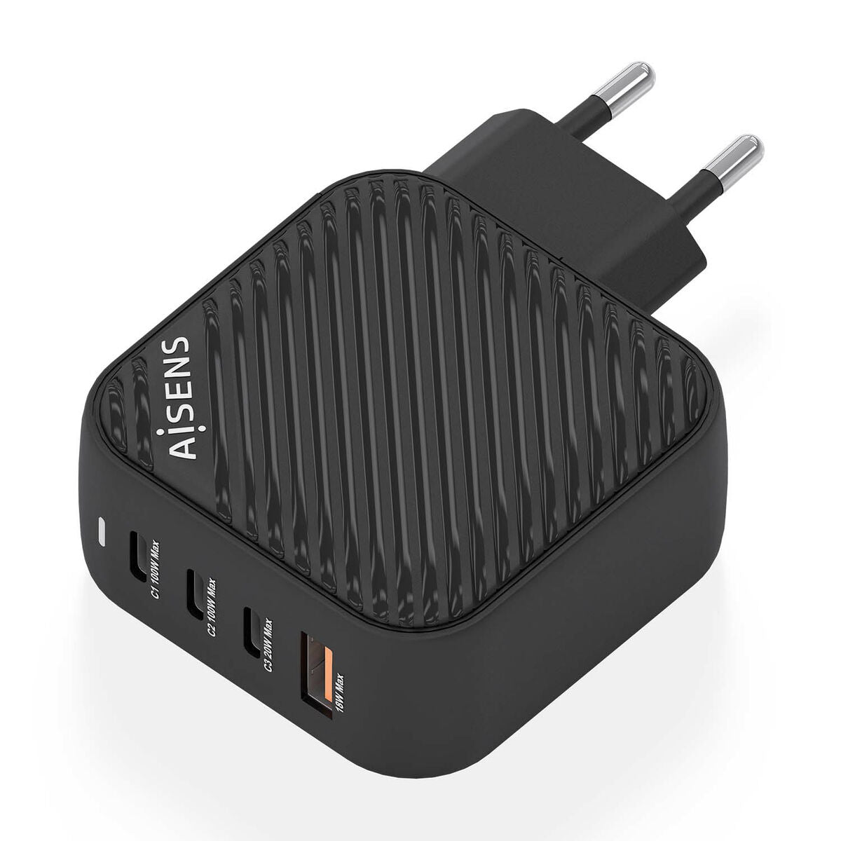 Wall Charger Aisens ASCH-100W4P029-BK 100 W Black (1 Unit) Wall Charger Aisens ASCH-100W4P029-BK 100 W Black (1 Unit)