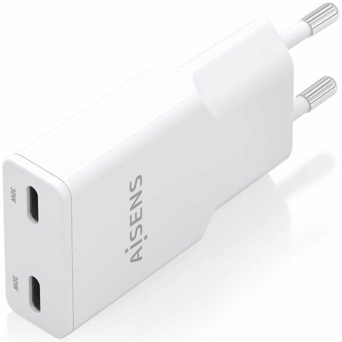 Wall Charger Aisens ASCH-30W2P048-W White 30 W Wall Charger Aisens ASCH-30W2P048-W White 30 W