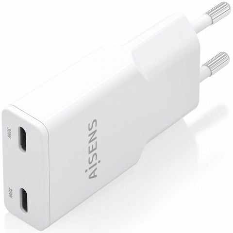 Wall Charger Aisens ASCH-30W2P048-W White 30 W Wall Charger Aisens ASCH-30W2P048-W White 30 W