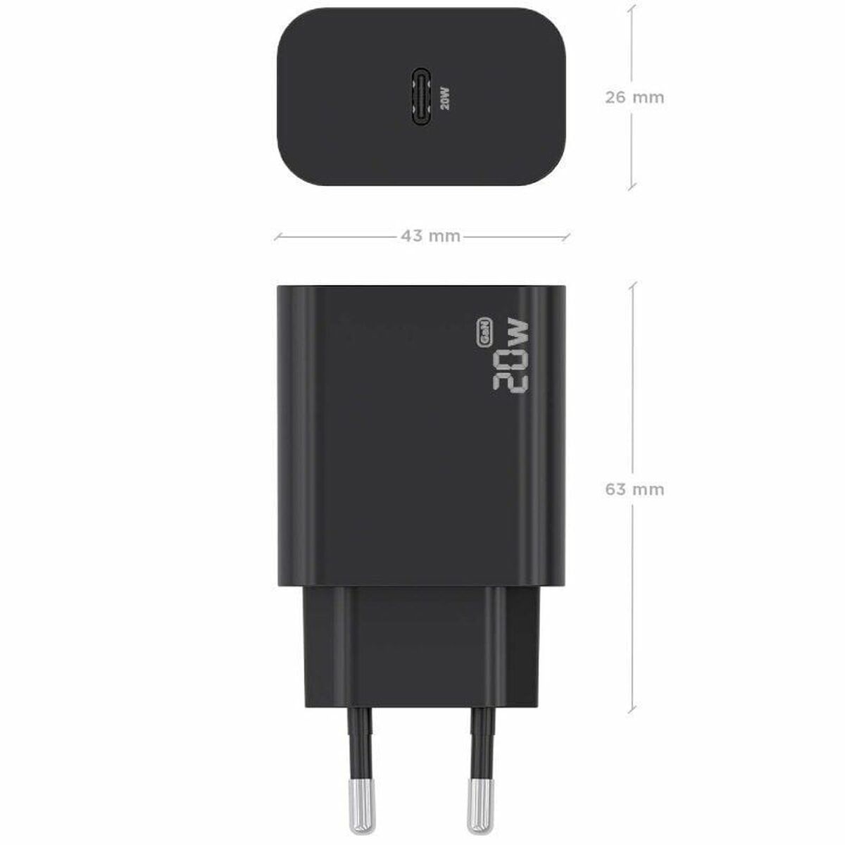 Wall Charger Aisens A110-0939 Black 20 W Wall Charger Aisens A110-0939 Black 20 W