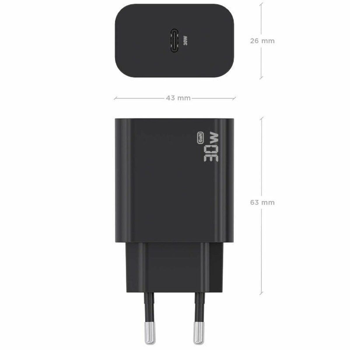 Wall Charger Aisens A110-0941 Black 30 W Wall Charger Aisens A110-0941 Black 30 W