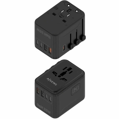 Wall Charger Aisens ASPS-2A3C09-BK 35 W Black Wall Charger Aisens ASPS-2A3C09-BK 35 W Black