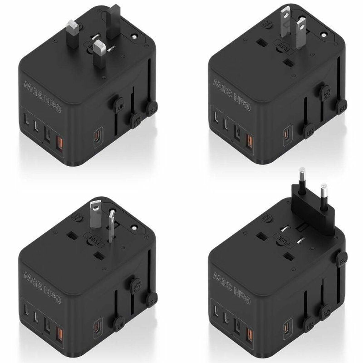 Wall Charger Aisens ASPS-2A3C09-BK 35 W Black Wall Charger Aisens ASPS-2A3C09-BK 35 W Black