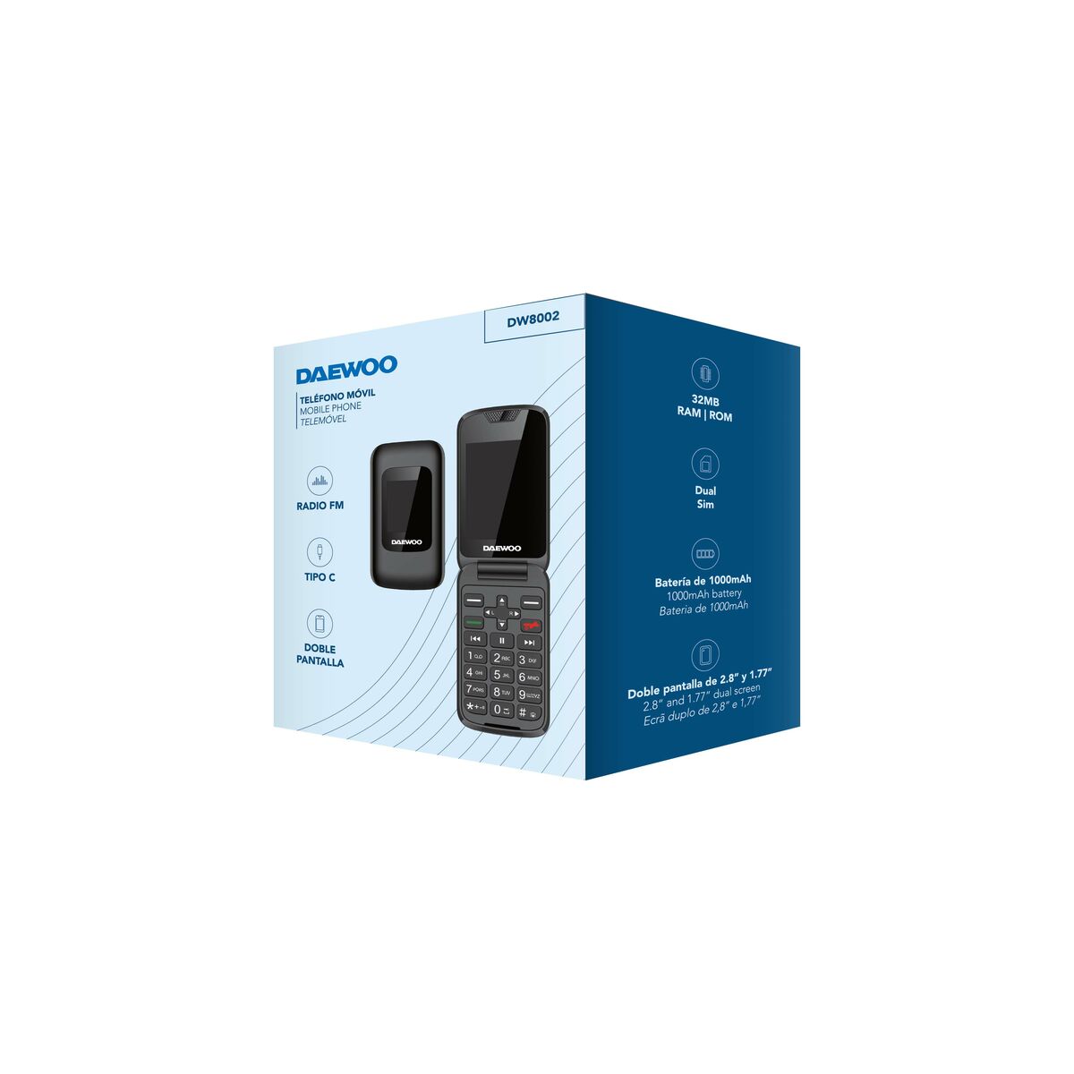 Mobile telephone for older adults Daewoo 2,8" 32 GB Black Mobile telephone for older adults Daewoo 2,8" 32 GB Black