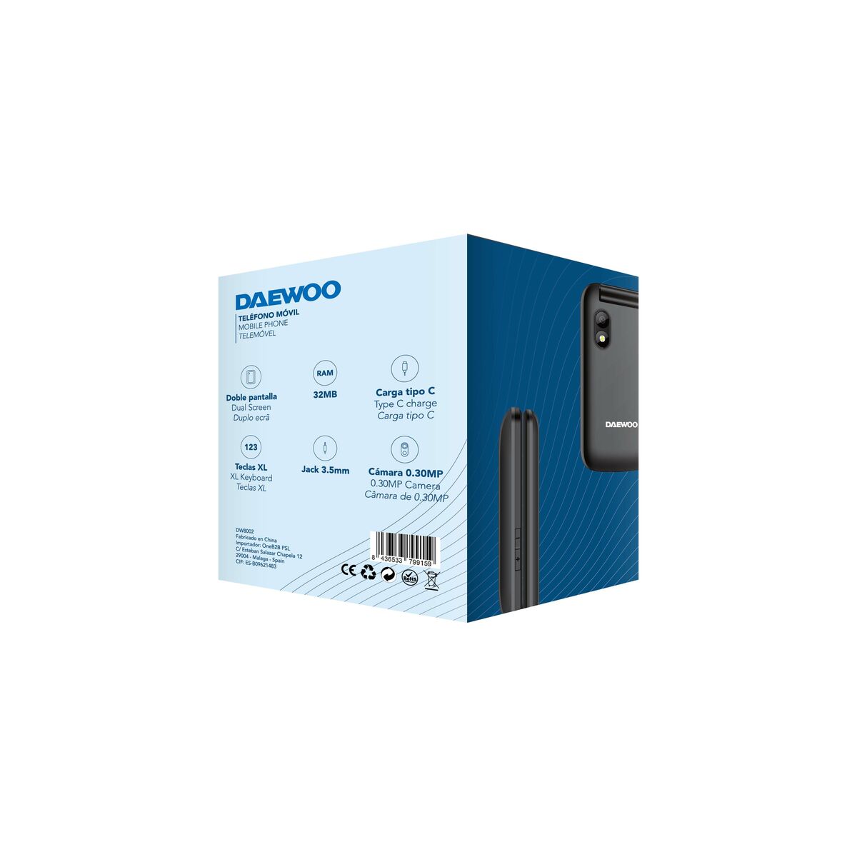 Mobile telephone for older adults Daewoo 2,8" 32 GB Black Mobile telephone for older adults Daewoo 2,8" 32 GB Black