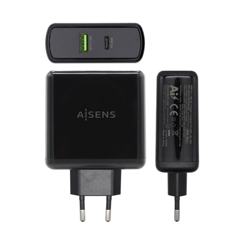 USB Wall Charger Aisens PD 3.0 USB-C 48 W Black USB Wall Charger Aisens PD 3.0 USB-C 48 W Black