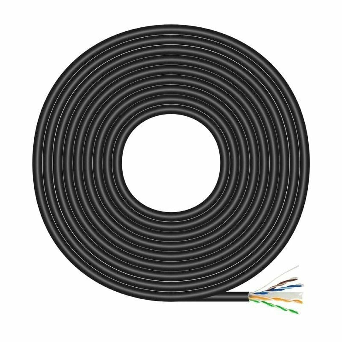 UTP Category 6 Rigid Network Cable Aisens A135-0675 Black 100 m UTP Category 6 Rigid Network Cable Aisens A135-0675 Black 100 m