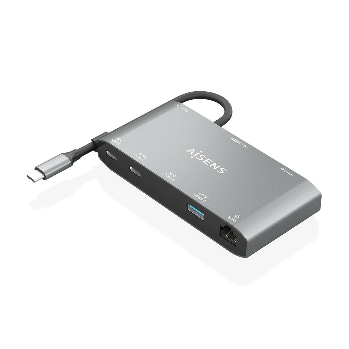 USB Hub Aisens ASUC-8P010-GR Grey (1 Unit) USB Hub Aisens ASUC-8P010-GR Grey (1 Unit)