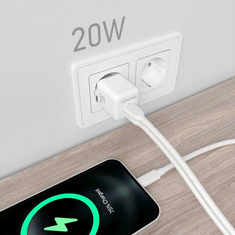 Wall Charger Aisens ASCH-20W2P010-W White 20 W (1 Unit) Wall Charger Aisens ASCH-20W2P010-W White 20 W (1 Unit)