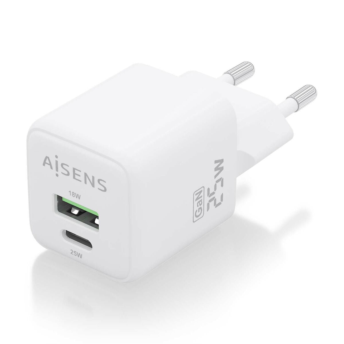 Wall Charger Aisens ASCH-25W2P014-W White 25 W (1 Unit) Wall Charger Aisens ASCH-25W2P014-W White 25 W (1 Unit)