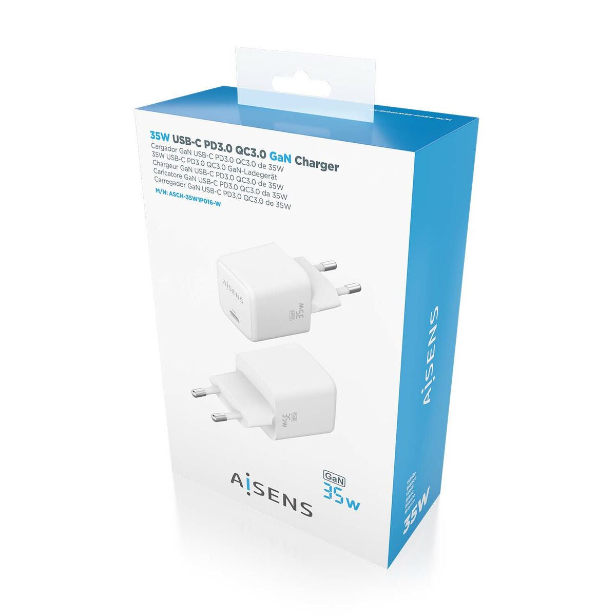 Wall Charger Aisens ASCH-35W1P016-W White 35 W (1 Unit) Wall Charger Aisens ASCH-35W1P016-W White 35 W (1 Unit)