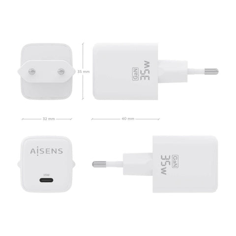 Wall Charger Aisens ASCH-35W1P016-W White 35 W (1 Unit) Wall Charger Aisens ASCH-35W1P016-W White 35 W (1 Unit)