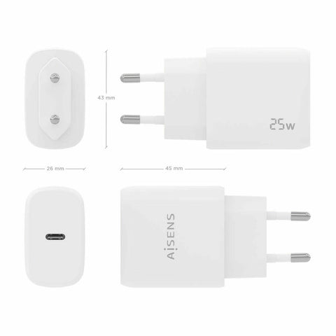 Wall Charger Aisens A110-0756 White 25 W (1 Unit) Wall Charger Aisens A110-0756 White 25 W (1 Unit)