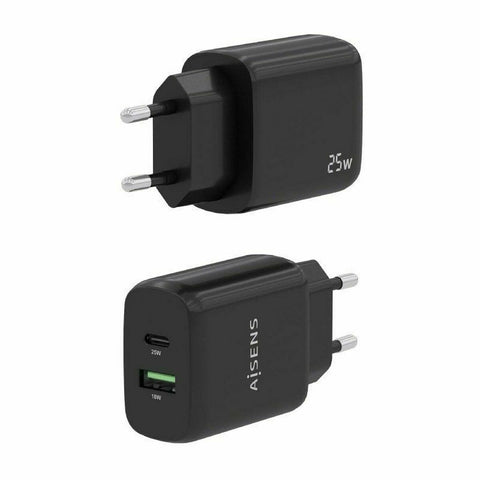Wall Charger Aisens A110-0759 Black 25 W (1 Unit) Wall Charger Aisens A110-0759 Black 25 W (1 Unit)