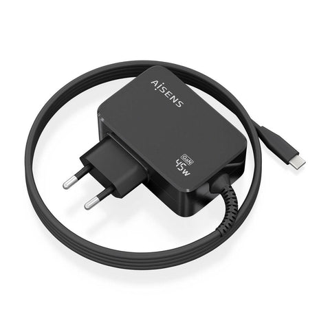 Wall Charger Aisens ASCH-1PD45WL032-BK Black 45 W (1 Unit) Wall Charger Aisens ASCH-1PD45WL032-BK Black 45 W (1 Unit)