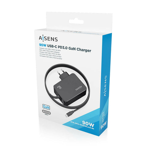 Wall Charger Aisens ASCH-1PD90WL034-BK Black 90 W (1 Unit) Wall Charger Aisens ASCH-1PD90WL034-BK Black 90 W (1 Unit)