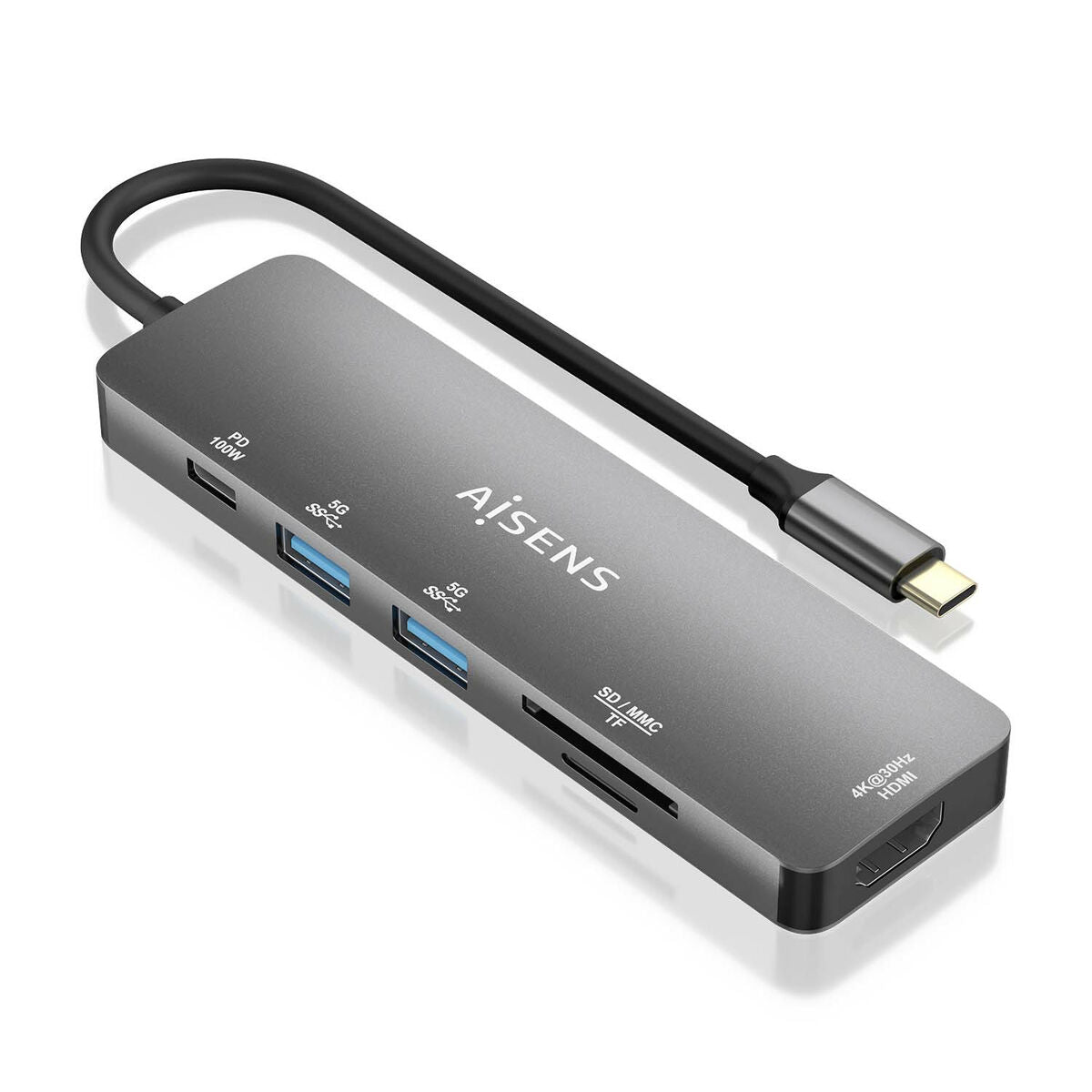 USB Hub Aisens ASUC-6P016-GR Grey (1 Unit) USB Hub Aisens ASUC-6P016-GR Grey (1 Unit)