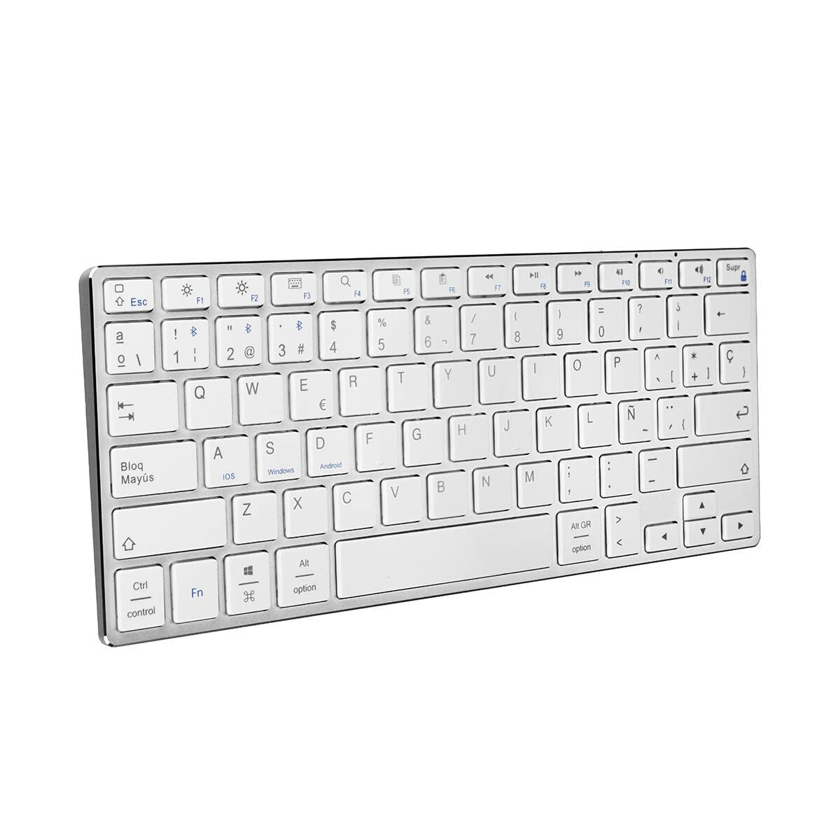 Wireless Keyboard Subblim SUB-KB-3ADC200 BLUETOOTH 3.0 350 mAh Spanish Qwerty Silver Spanish Wireless Keyboard Subblim SUB-KB-3ADC200 BLUETOOTH 3.0 350 mAh Spanish Qwerty Silver Spanish
