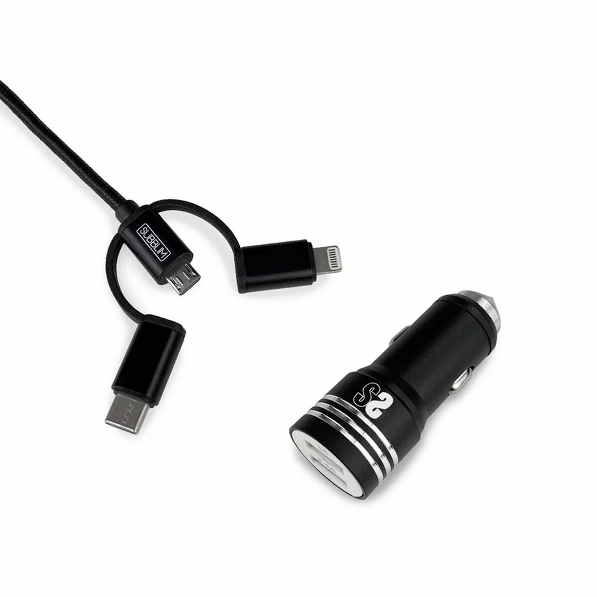 Universal USB Car Charger + USB-C Cable Subblim SUB-CHG-4CC002 Universal USB Car Charger + USB-C Cable Subblim SUB-CHG-4CC002