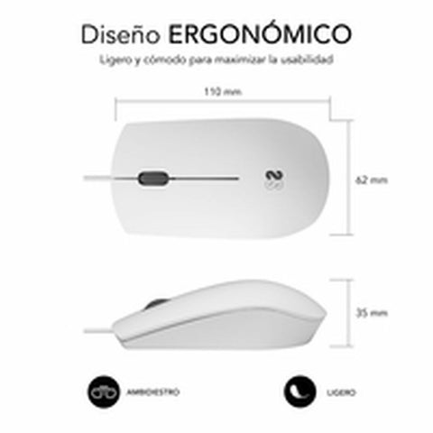 Mouse Subblim SUBMO-B2BS002 White 1200 DPI Mouse Subblim SUBMO-B2BS002 White 1200 DPI