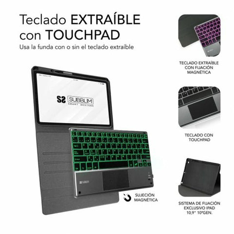 Tablet cover Subblim SUBKT4-BTPI02 Black 10,9" iPad Tablet cover Subblim SUBKT4-BTPI02 Black 10,9" iPad
