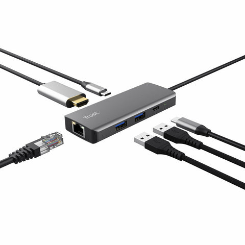 USB Hub Trust 24968 Silver (1 Unit) USB Hub Trust 24968 Silver (1 Unit)