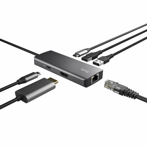 USB Hub Trust 24968 Silver (1 Unit) USB Hub Trust 24968 Silver (1 Unit)
