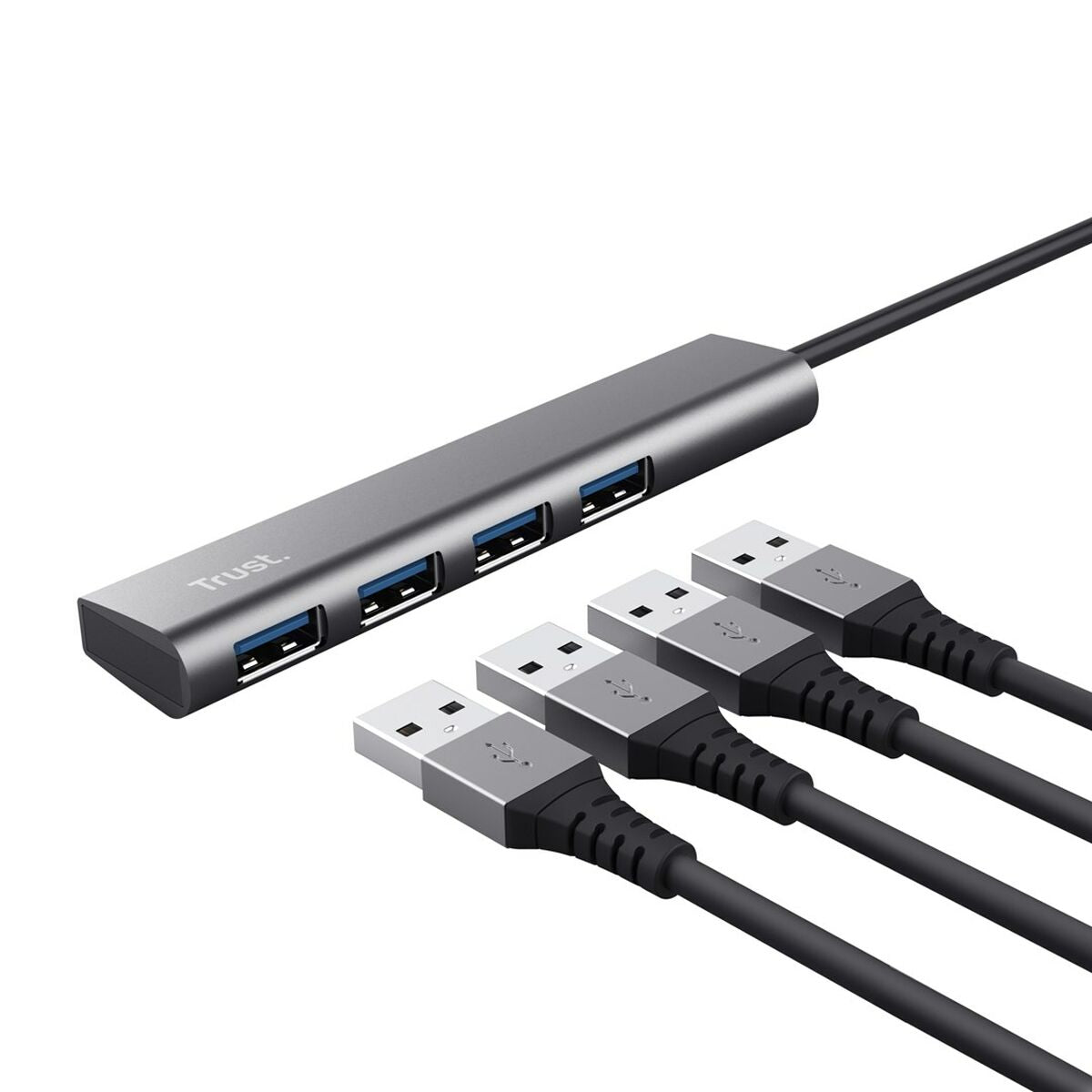 USB Hub Trust 24947 Grey Black/Grey (1 Unit) USB Hub Trust 24947 Grey Black/Grey (1 Unit)