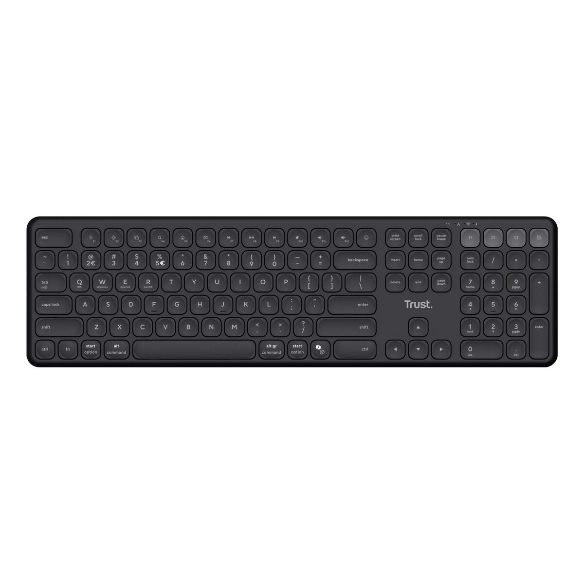 Wireless Keyboard Trust Vaiya Black QWERTY Qwerty US Wireless Keyboard Trust Vaiya Black QWERTY Qwerty US