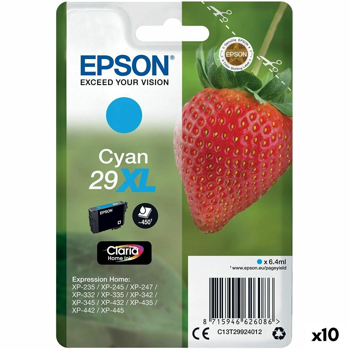 Original Ink Cartridge Epson 29 XL Cyan (10 Units) Original Ink Cartridge Epson 29 XL Cyan (10 Units)