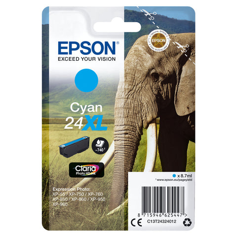 Original Ink Cartridge Epson CLARIA PHOTO HD INK EXPRESSION PHOTO XP-950 - 24XL Cyan (10 Units) Original Ink Cartridge Epson CLARIA PHOTO HD INK EXPRESSION PHOTO XP-950 - 24XL Cyan (10 Units)