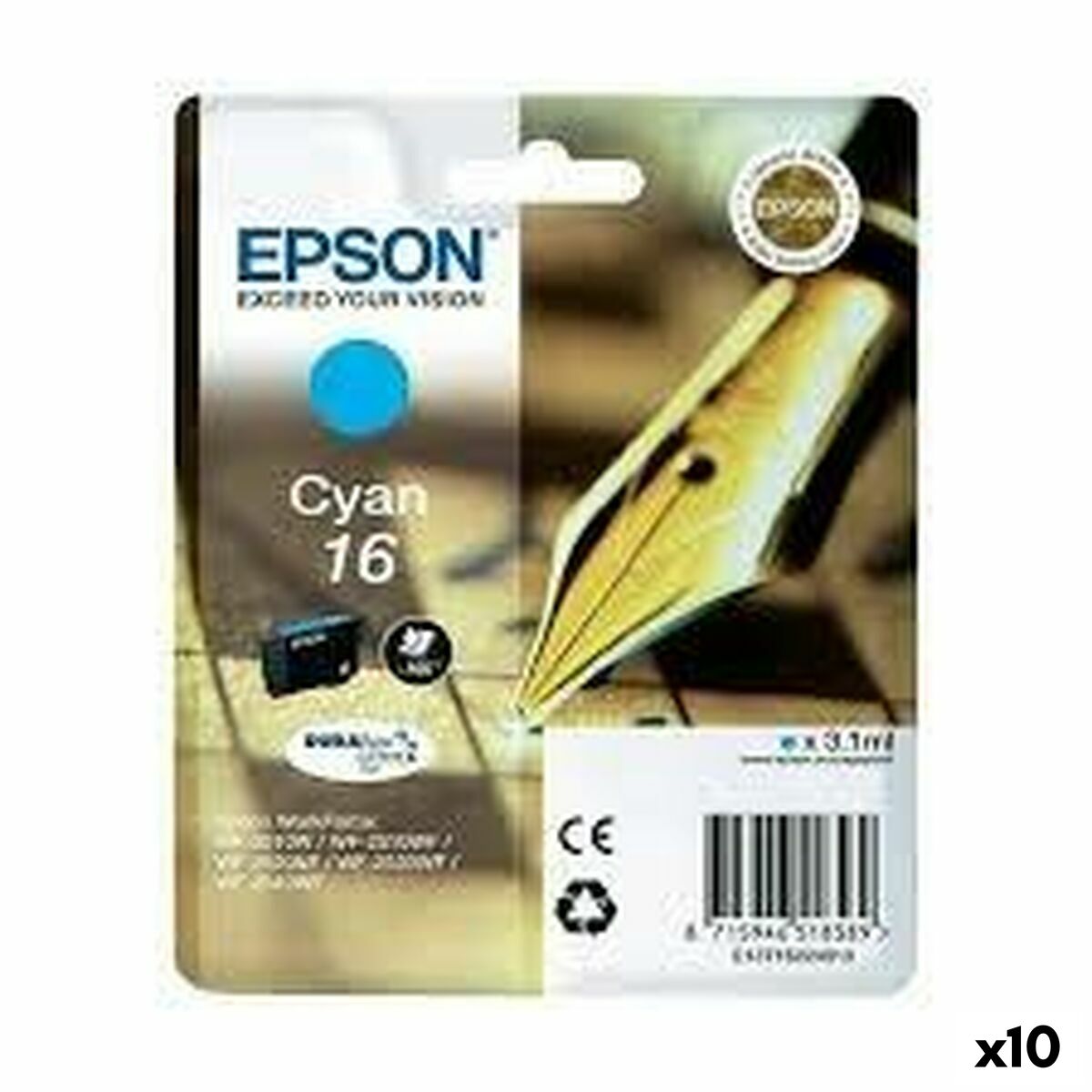Original Ink Cartridge Epson 16 Cyan (10 Units) Original Ink Cartridge Epson 16 Cyan (10 Units)