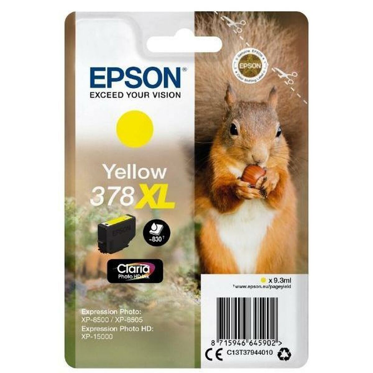 Original Ink Cartridge Epson 378XL 9,3 ml Yellow Original Ink Cartridge Epson 378XL 9,3 ml Yellow