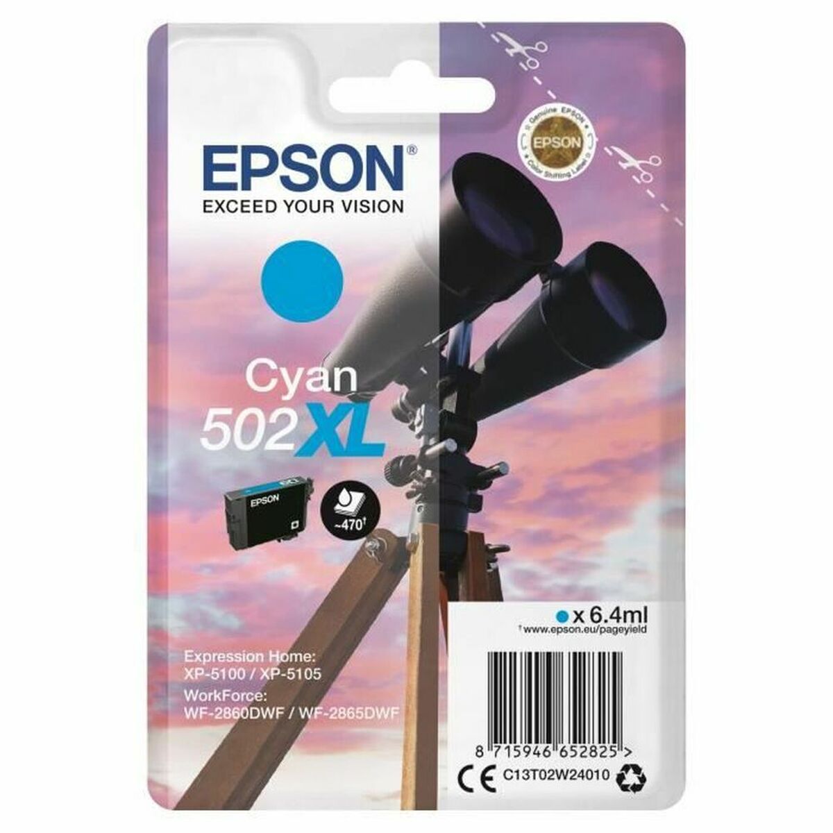 Original Ink Cartridge Epson C13T02W24020 Black Cyan Original Ink Cartridge Epson C13T02W24020 Black Cyan