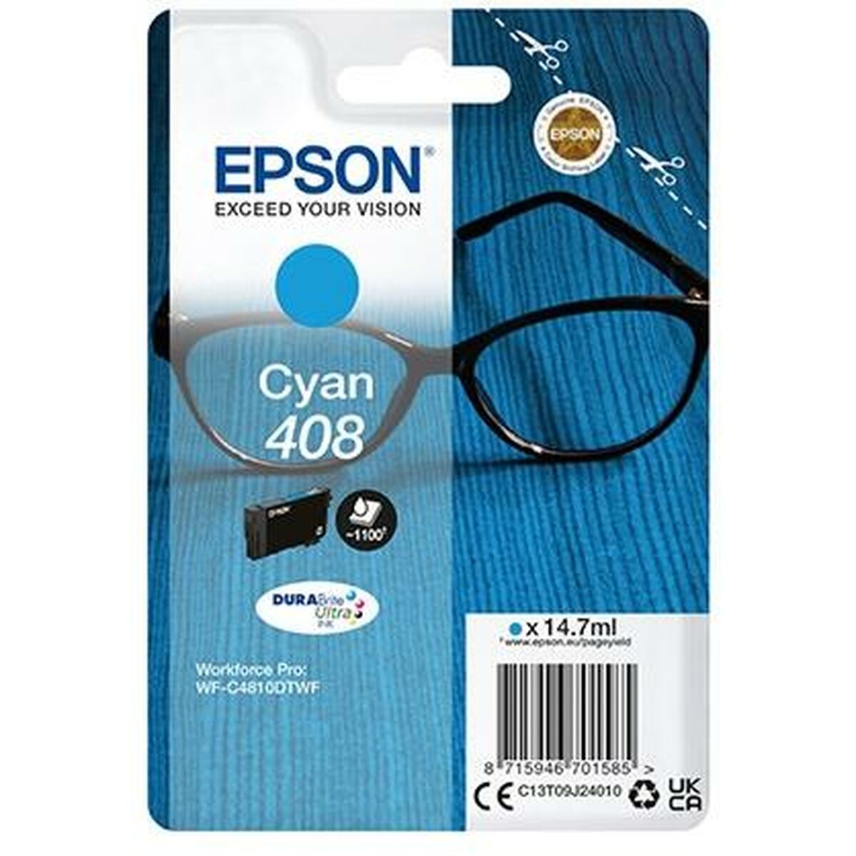 Original Ink Cartridge Epson 408 Black Cyan Original Ink Cartridge Epson 408 Black Cyan
