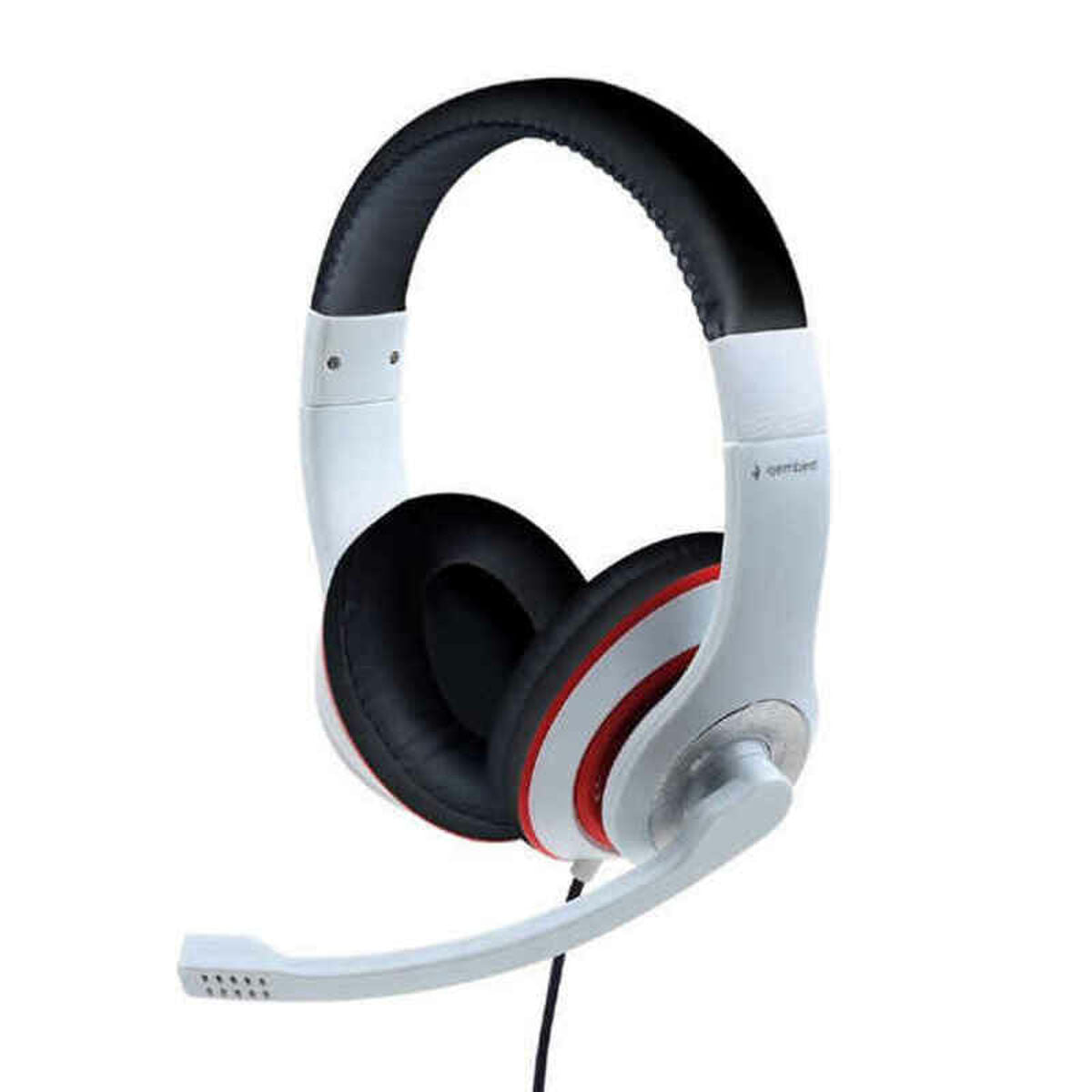 Headphones with Microphone GEMBIRD MHS-03-WTRDBK White Headphones with Microphone GEMBIRD MHS-03-WTRDBK White