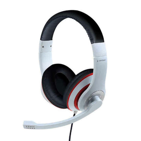 Headphones with Microphone GEMBIRD MHS-03-WTRDBK White Headphones with Microphone GEMBIRD MHS-03-WTRDBK White