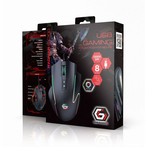 Mouse GEMBIRD MUSG-RAGNAR-RX300 Black 12000 dpi Mouse GEMBIRD MUSG-RAGNAR-RX300 Black 12000 dpi