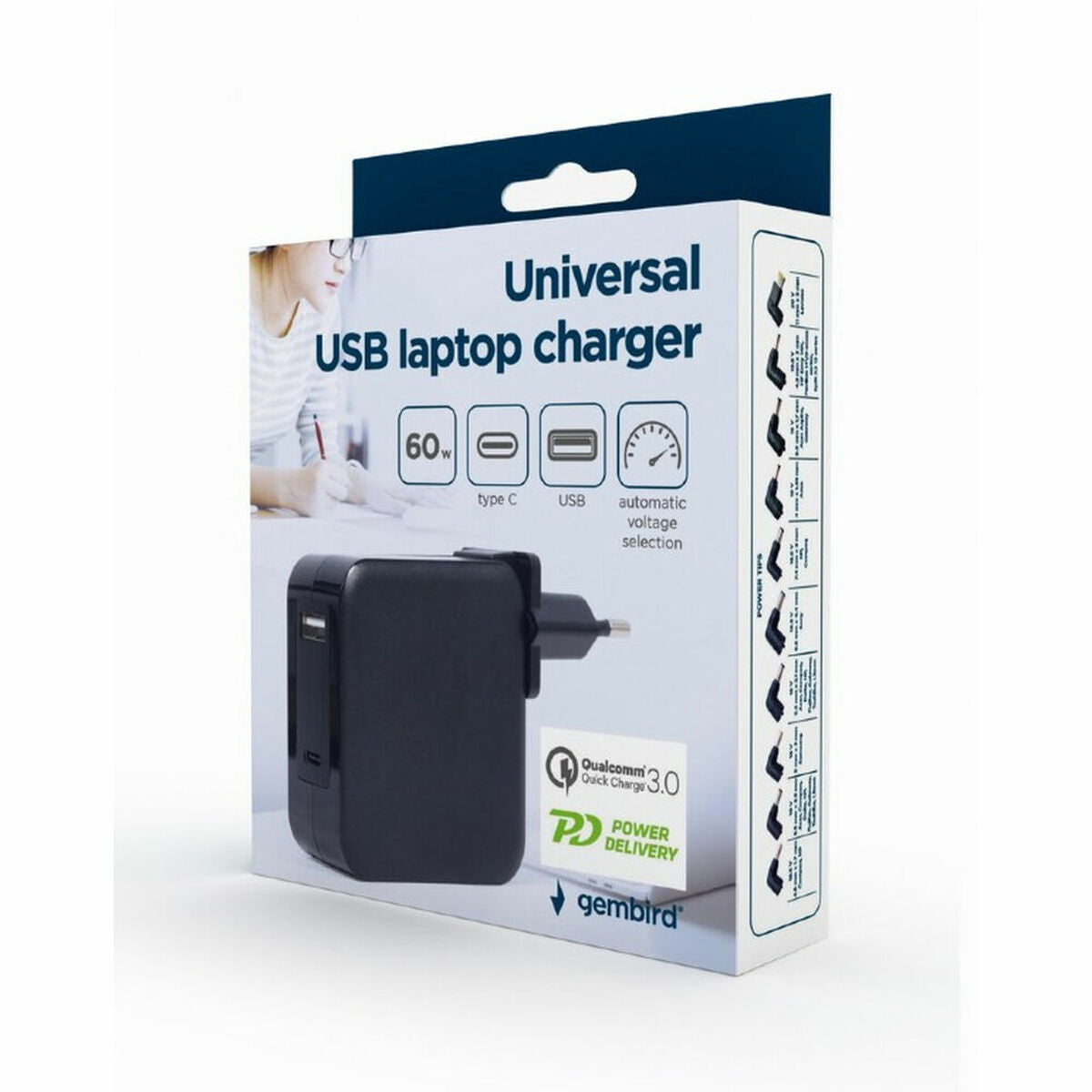 Laptop Charger GEMBIRD NPA-PD60-01 90 W 60 W 60W Laptop Charger GEMBIRD NPA-PD60-01 90 W 60 W 60W